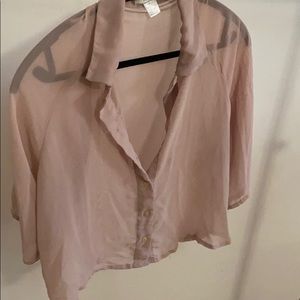 Sheer relaxed fit button up